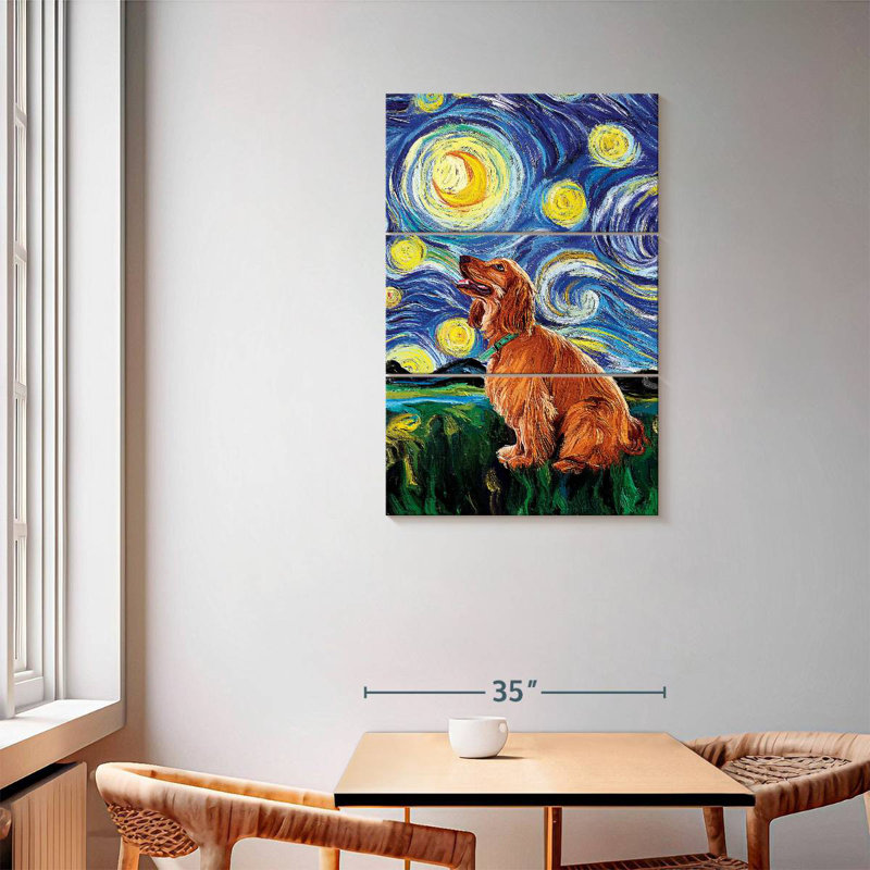 Brampt Cocker Spaniel Starry Night, 57" H x 36" W