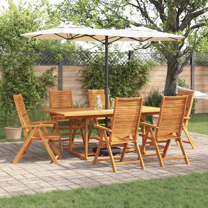 Patio Dining Set with, 74cm H x 200cm W x 100cm D, 6