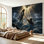 Papier peint adhésif autocollant dramatique, Jésus qui sauve un homme au milieu de la mer orageuse, papier autocollant mural amovible pour salon, chambre à coucher H 69 po x l 96 po