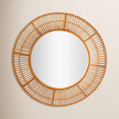 Raffaela Solid Wood Circle Wall Mirror
