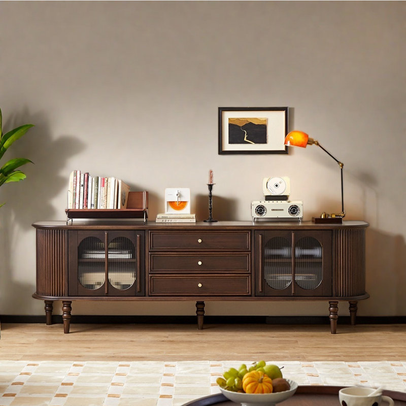 Medieval style TV stand, Brown