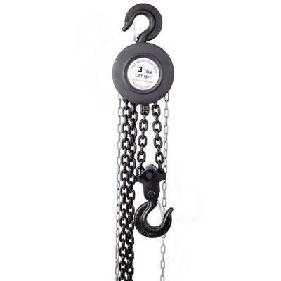 Chain Hoist 6600Lbs 3T Capacity 10Ft With 2 Heavy Duty Hooks,Manual Chain Hoist Steel Construction,Black
