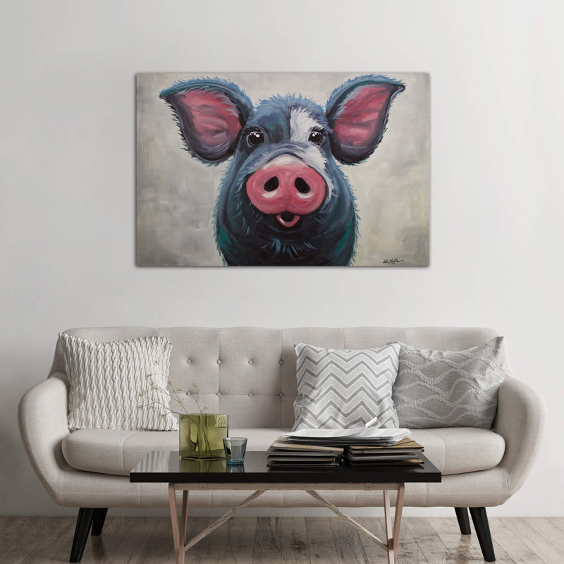 Pig Lulu 1 Piece Wrapped Canvas Painting, 152.5 cm H x 101.5 cm W