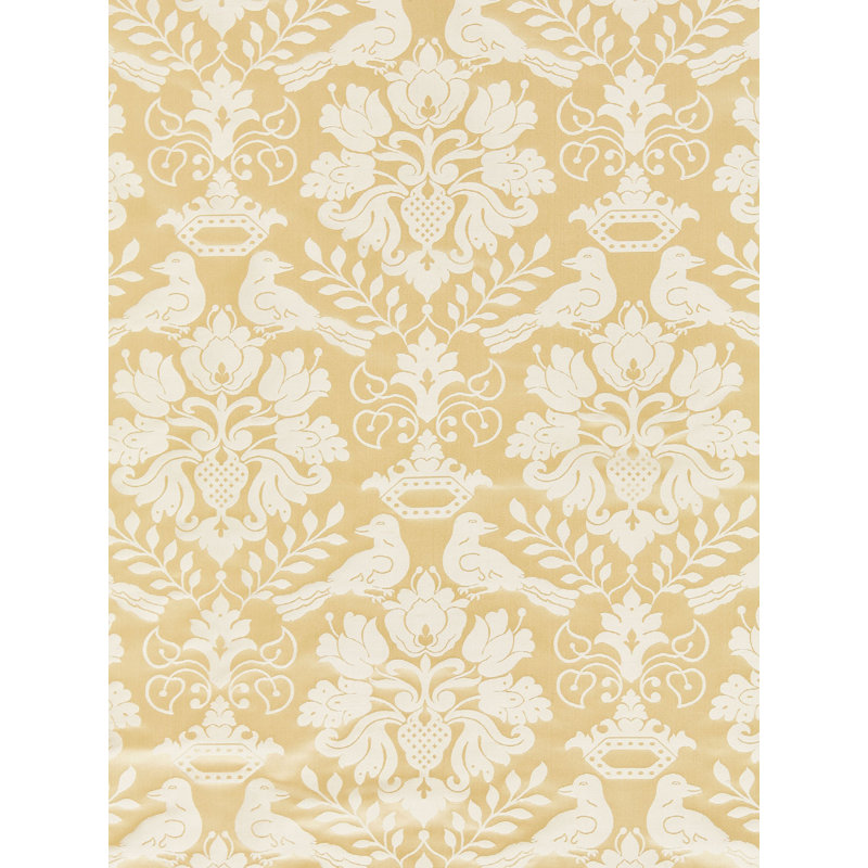 Damask Silk Reversible Throw Pillow, Beige
