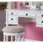 Ensemble de meuble-lavabo de chambre à coucher contemporain avec tiroirs de tabouret à miroir pliables de couleur blanche