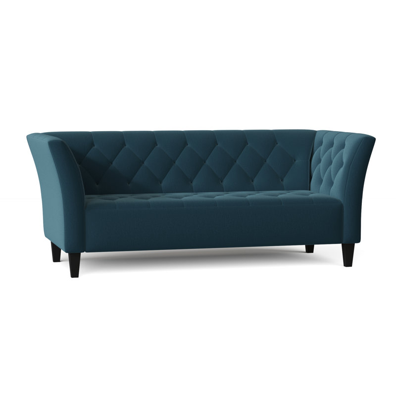 Carruth Upholstered 76'' Sofa, Bella Peacock Performance Velvet