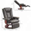 Fauteuil inclinable manuel pivotant, fauteuil inclinable en cuir PU avec repose-pieds pour le salon