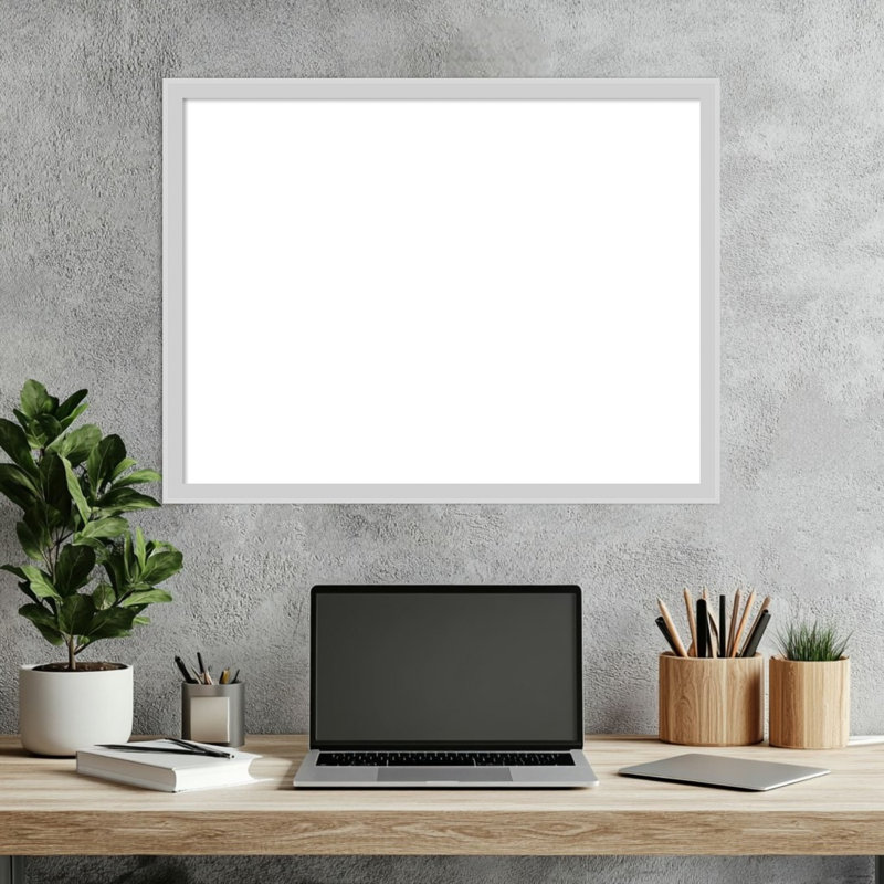 Tableau magnétique incliné argent effaçable à sec, tableaux d'organisation, H 19 po x l 25 po