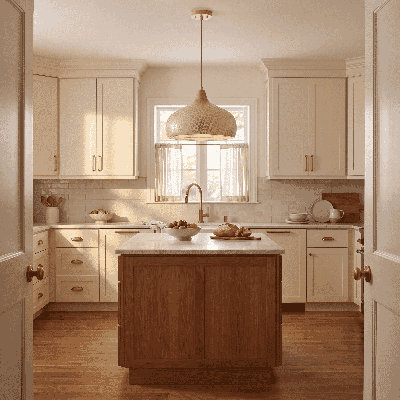 1-Light Pendant in Ivory and Gold Shell