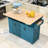 Rolling Expandable Kitchen Island with 2 Drop Leaf, Built-In Power Outlets and Storage Cabient-1520393168