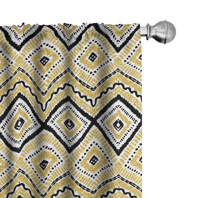 Ethnic Chevron Semi-Sheer Rod Pocket Sliding Panel, 28" x 95"