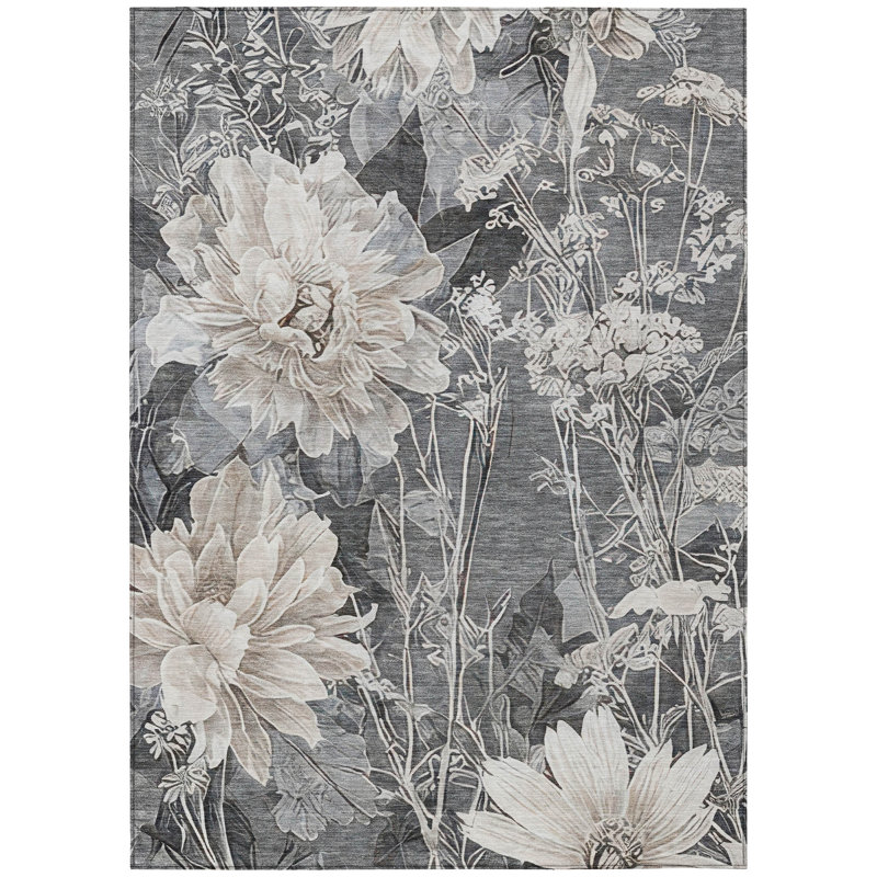 Tapis floral intérieur / extérieur lavable à la machine Chantille ACN2933, 10' x 14'