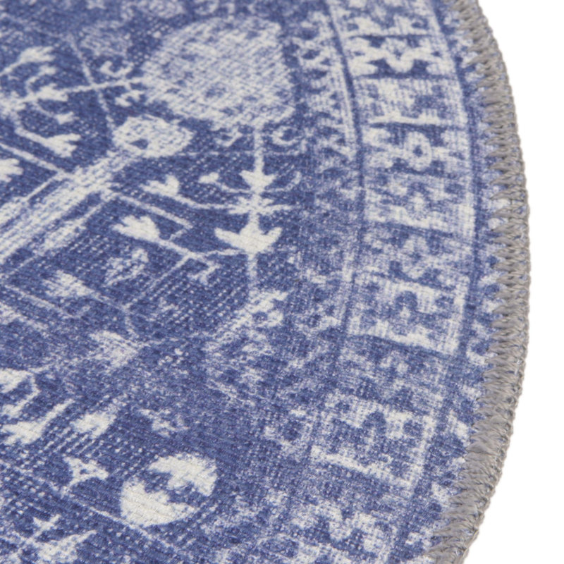 Dymph Chenille Geometric Indoor Rug, Round 7'6"