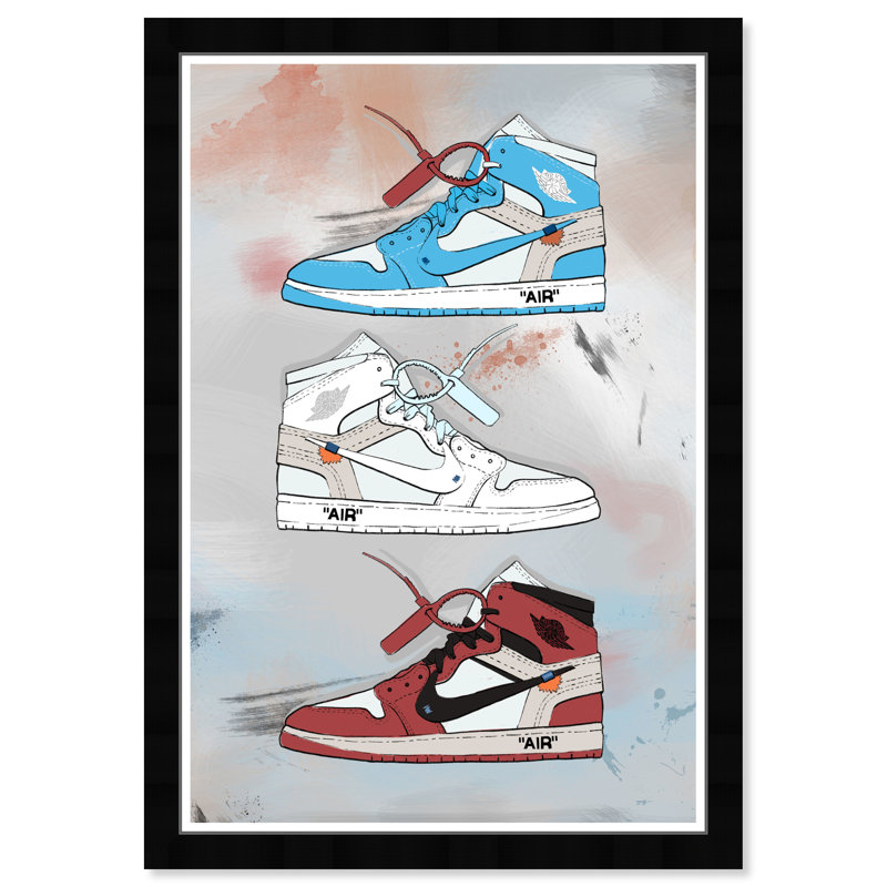 «My Sneaker Collection Paint» par Hatcher and Ethan - Reproduction d'art graphique sur papier encadré