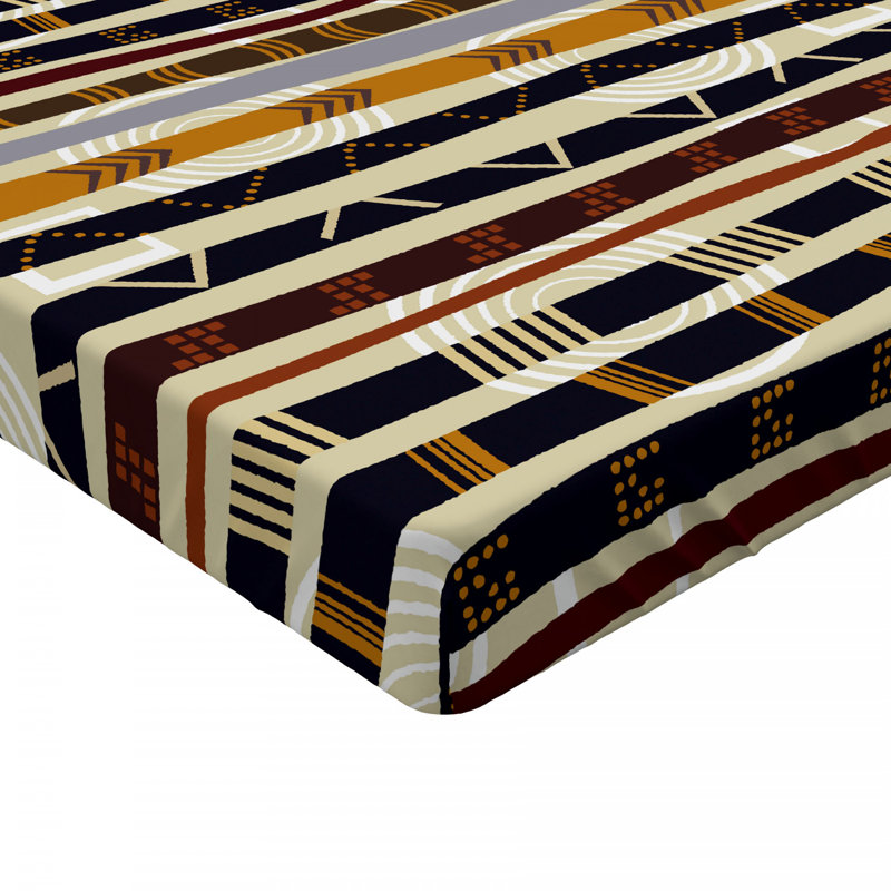 Microfiber Striped Fitted Sheet, Queen Fitted Sheet, Brown Striped