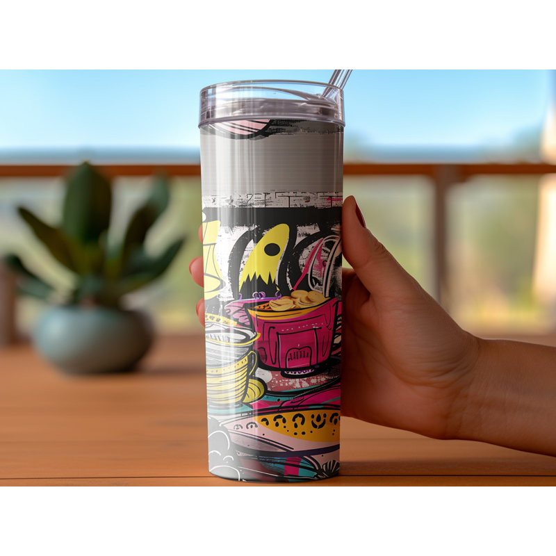 Choose Handmade Tumblers 591ml Vacuum Insulated Stainless Steel (18/8) Travel Tumbler with Straw