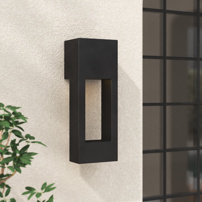 Blandburg LED Wall Light, Black, 16" H x 5.75" W x 5.75" D