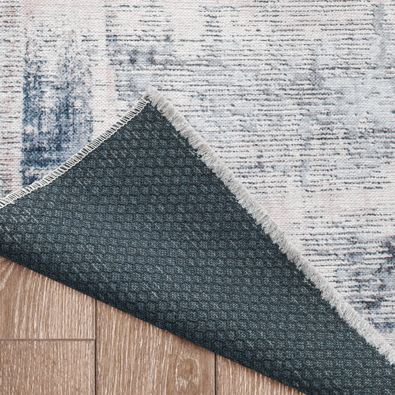 Tapis gris / noir en chenille tissé à la machine Borovany, Rectangle 5 pi 3 po x 7 pi 6 po
