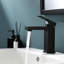 Robinet de salle de bain noir brossé - Surface de corrosion moderne à une poignée et à fixation sur le comptoir
