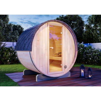 Fass-Sauna Dakota Fields Mini XS Ø 194 x 160 cm