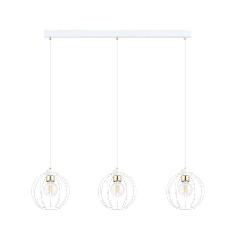 Aisatou 3 - Light Steel Pendant, White