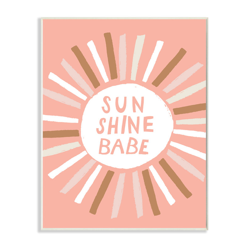 Rayons de soleil pastel Sun Shine Babe, Plaque murale, H 15 po x l 10 po