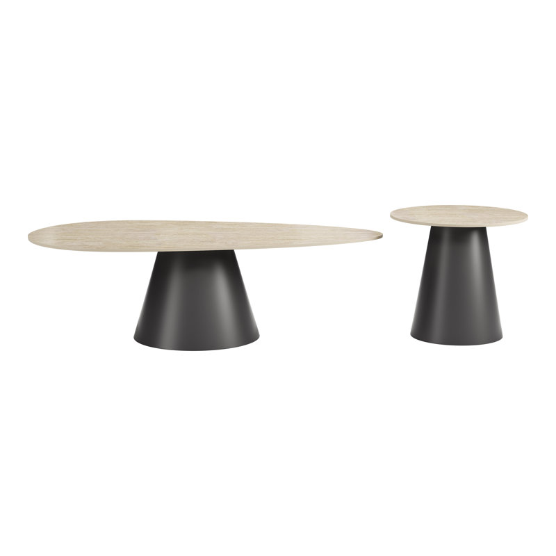 Ensemble de table basse Reyes (2 pièces) Naturel et noir