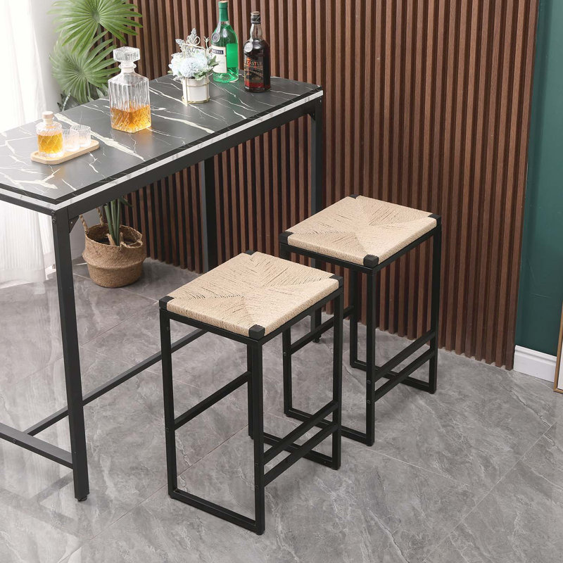 Chaise d'appoint en cuir martelé sans dossier, Naturel