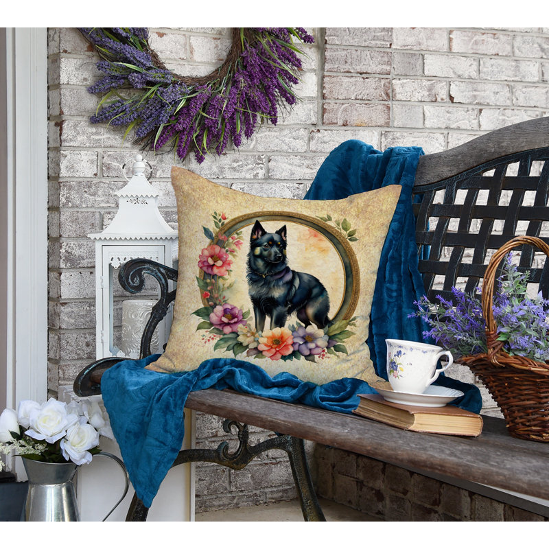 Coussin décoratif intérieur / extérieur en polyester , H 18 po x l 18 po x P 4 po