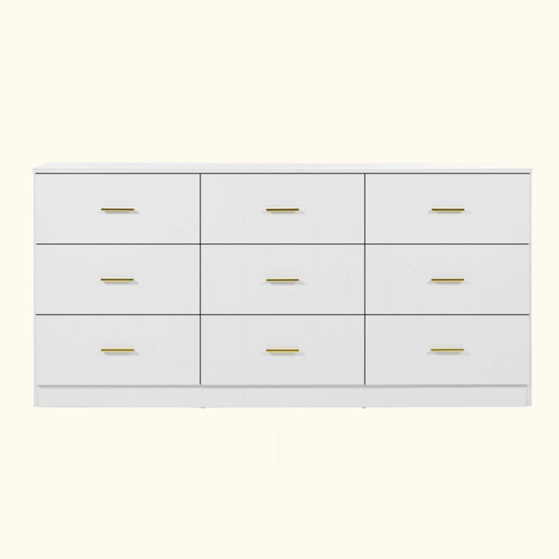 Commode moderne à 9 tiroirs pour la chambre à coucher - Vaste commode de rangement, robuste et sécuritaire