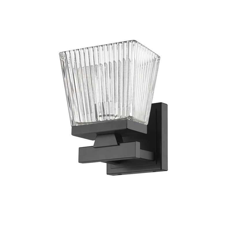 Lutrische Armed Sconce, Clear, Matte Black