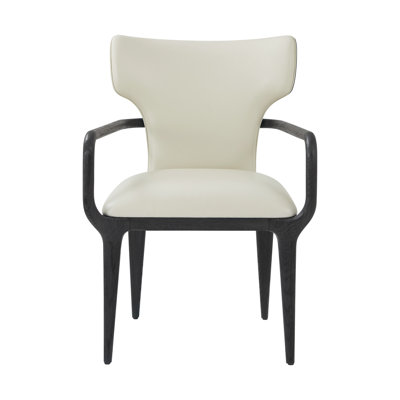 Repose 19.5'' H Leather Upholstered Oak Armchair