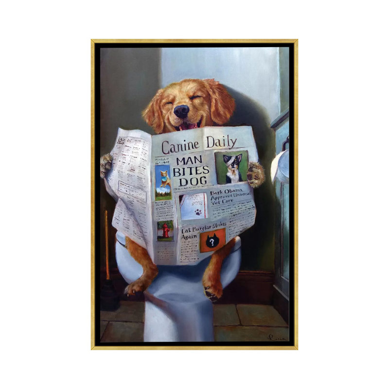 «Swindle Heffernan Dog Gone Funny» par Swindle Heffernan, reproduction sur toile tendue, Toile avec cadre flottant or