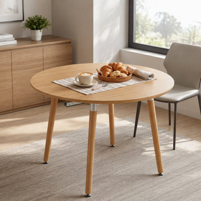 Table de salle à manger extensible 3 en 1, table de cuisine ronde de 43,3 po à ovale de 74,8 po avec rails coulissants ultra-silencieux de haute qualité, table multifonctionnelle robuste et peu encombrante pour 4 à 8 personnes