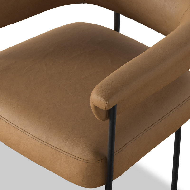 Carrie Upholstered Arm Chair,  Amber/Yellow