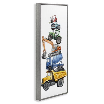 Keep Moving Construction Stack Framed Giclee, design by Christine Simpson Art