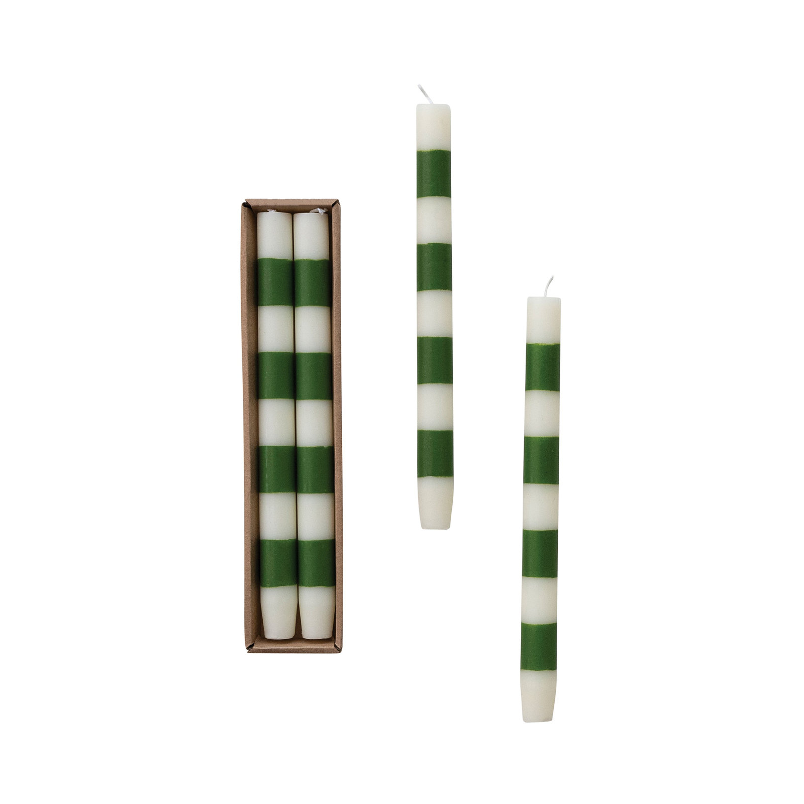 Unscented Taper Candle Set, Green
