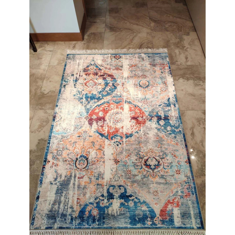 Tapis Maryemma avec envers antidérapant, Rectangle 5 pi 11 po x 6 pi 7 po