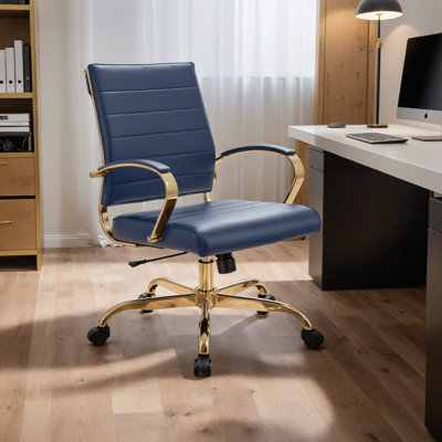 Fauteuil de bureau pivotant en cuir Naudain