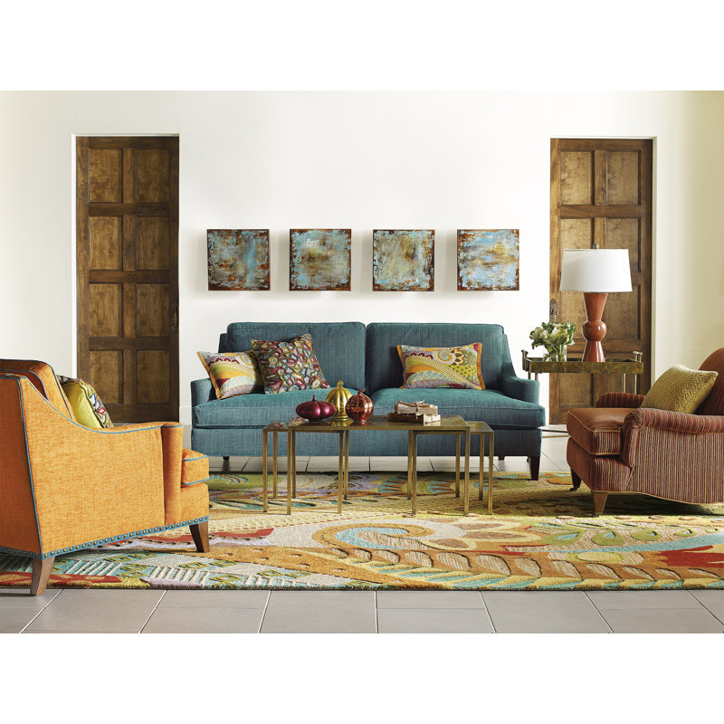 Art Soul Handmade Tufted Wool Yellow/Green Area Rug, Rectangle 9' x 13'