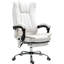 Fauteuil de massage inclinable à hauteur réglable avec repose-pieds, blanc