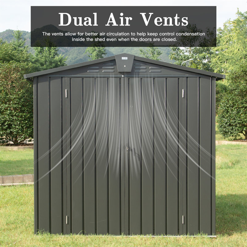 Outdoor Storage Shed, 72.4" H x 79.06" W x 50.83" D