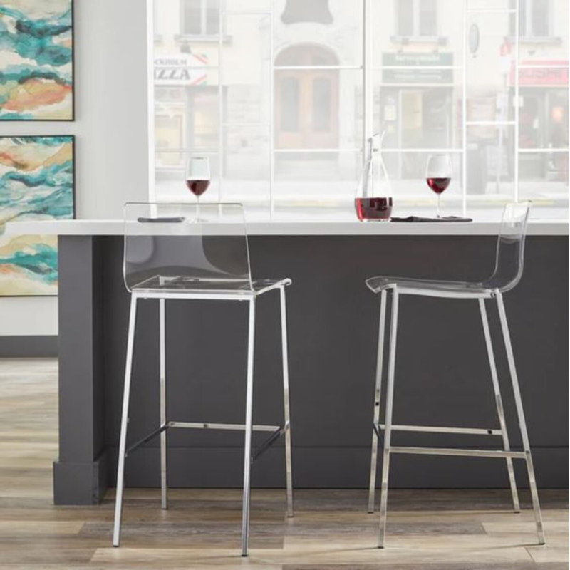 Tabouret de comptoir Krasimira Melissa, Chrome, 1