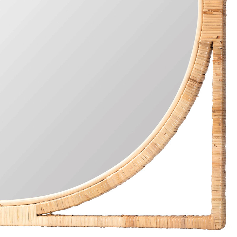 Japandi Natural Rattan Wall Mirror