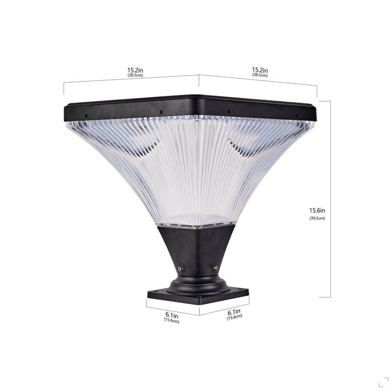 Lampadaire d'extérieur 15 "à DEL avec télécommande, à intensité variable, minuterie, imperméable pour cour, jardin, sentier (paquet de 1)
