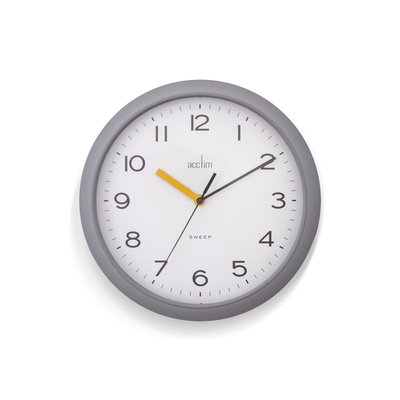 Acctim Rhea Non-Ticking Sweep Deep Profile Wall Clock 29cm, Grey