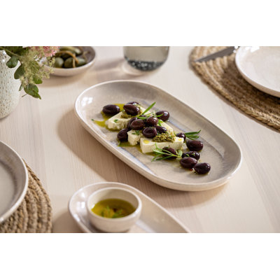J'aime. par Villeroy & Boch - Assiette de service en sable de 13,5 po x 7 po x 1,25 po Perlemor