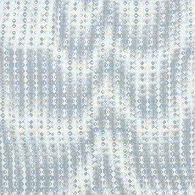 Chinois Fret Fabric, Sky/Ivory