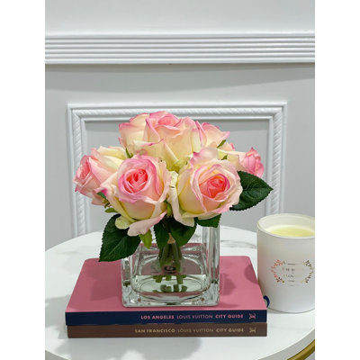 Yellow Real-Touch Roses – Modern French Country Faux Arrangement