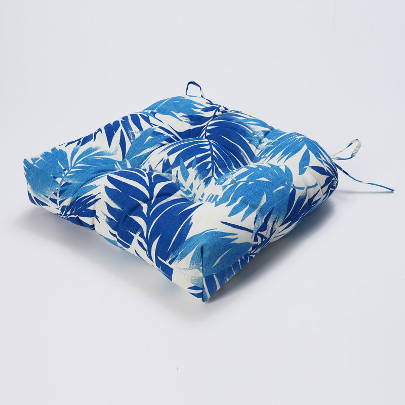 Cloughmills Outdoor Seat Cushion, Blue Polyester Blend